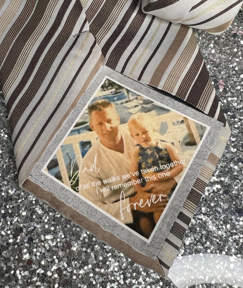 Personalised Photo Tie Label/Dad/Suit Label/Tie Patch/Tie patch/Father of the Bride Groom Gift/Thank You Label/Iron On/Wedding Tie Insert