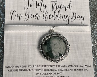 Personalised Memorial Photo Charm Gift For Her Heaven Bride Wedding Memory Remembrance Loved One Walking Down Aisle