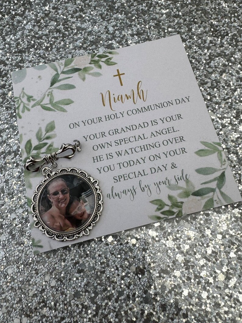 First Communion Brooch First 1st Holy Communion Personalised Photo Bow Charm Brooch Pin/holy ...