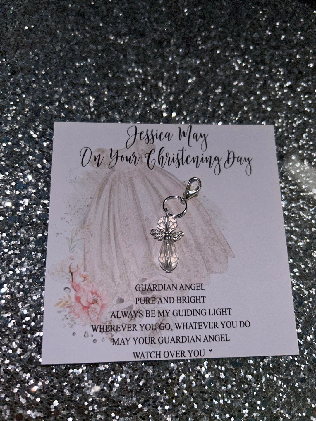 Christening Day Keepsake Gift/guardian Angel Charm/baptism Gift/goddaughter/godson/baby