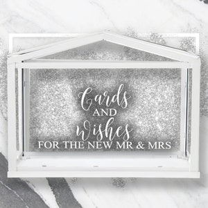Caixa postal de cartões de casamento/IKEA Greenhouse Socker/Poço dos desejos/Decoração de casamento/Caixa de dinheiro/Adesivo decalque DIY/Novo Mr & Mrs/Ikea Hack/Caixa NÃO incluída