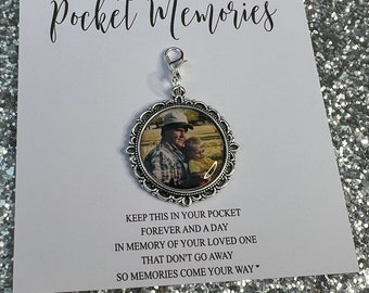 Pocket of memories memory charm token gift photo your photo Memory keepsake gift bereavement sympathy gift missing you