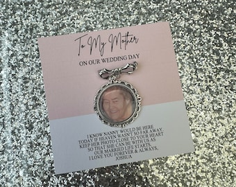 Personalised Photo Memorial Wedding Charm/Bridal Bouquet Charm/Bride/Heaven/Flower Charm/Memory/To My Mother/Mom Mum Mam Wedding Gift