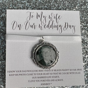 Personalised Memorial Photo Charm/Gift For Friend/For Her/Heaven/Bride/Wedding Gift/Memory/Remembrance/Loved One/Walking You Down The Aisle