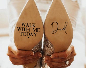 Wedding DIY Personalised Bride Shoes Sole Vinyl Stickers/Transfers/Personalised/Decals/Walk With Me Today/Wedding Decorations/Decor/I Do/