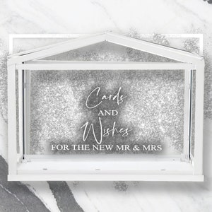 Caixa postal de cartões de casamento/IKEA Greenhouse Socker/Poço dos desejos/Decoração de casamento/Caixa de dinheiro/Adesivo decalque DIY/Novo Mr & Mrs/Ikea Hack/Caixa NÃO incluída