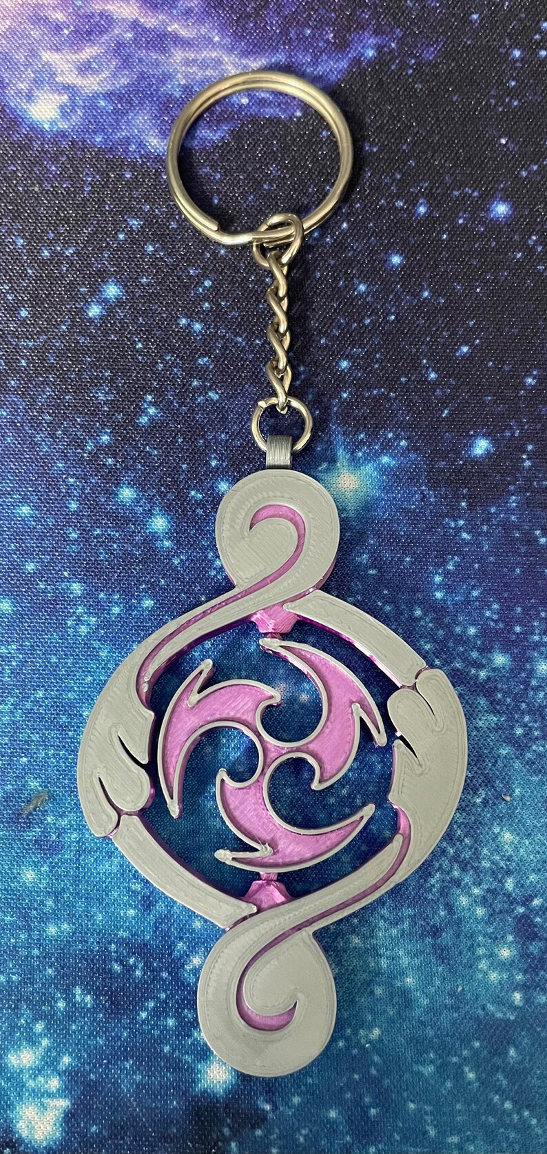 Genshin Impact Vision Spinning Keychain Silver Fontaine Ousia Edition 7