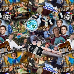 May include: A collage of images from the film 'Step Brothers' featuring the main characters, Will Ferrell and John C. Reilly, in various scenes. The collage includes text from the film, such as "COPS DOESN'T START TIL 4:00!" and "SO MUCH ROOM FOR ACTIVITIES!"