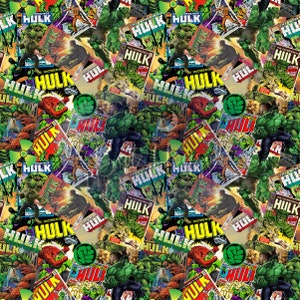 May include: A collage of comic book covers featuring the Incredible Hulk. The covers are in various shades of green, red, yellow, and black. The text on the covers reads "The Incredible Hulk" and "Hulk".