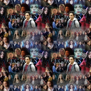May include: A collage of images featuring characters from the TV show Legacies. The images are arranged in a grid pattern and feature a variety of characters, including the main characters Hope Mikaelson, Landon Kirby, and Josie Saltzman. The images are set against a dark background with lightning bolts and the word "Legacies" in large, white letters.