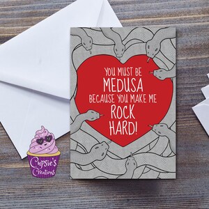 Tarjeta de San Valentín de Medusa - Mitología griega de Medusa - Tarjeta divertida de San Valentín para ella, esposa o novia