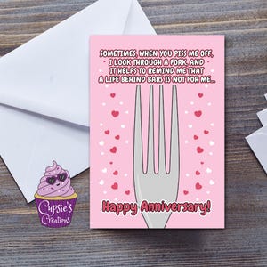 Tarjeta de aniversario divertida para una pareja molesta - Una broma sobre la vida tras las rejas - Tarjeta para él o para ella - Tarjetas divertidas - Tamaño: A5 grande o 7x5" Reino Unido