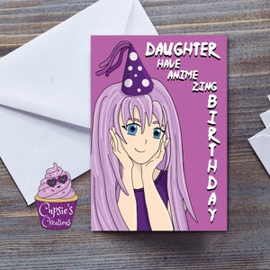 Carte d’anniversaire Anime - Carte d’anniversaire Manga - Anime japonais Kawaii pour fille - Cadeau pour carte d’anniversaire amateur d’anime