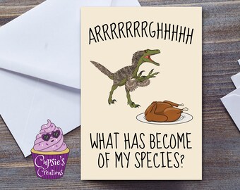 Dinosaur Birthday Card - Funny Birthday Card For Him Or Her - Velociraptor Joke For Paleontologist