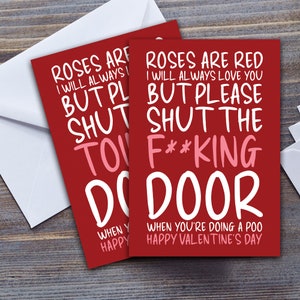 Carte de Saint-Valentin amusante, poème les roses sont rouges, grande carte de voeux A5