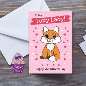 Linda tarjeta de San Valentín My Foxy Lady: tarjeta para ella, esposa o novia