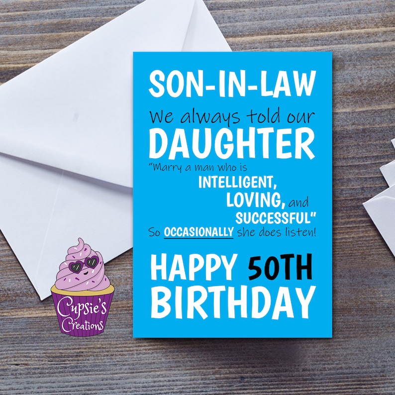 Funny Son in Law Birthday Card, Large A5 Special Son-in-law Card - Etsy UK