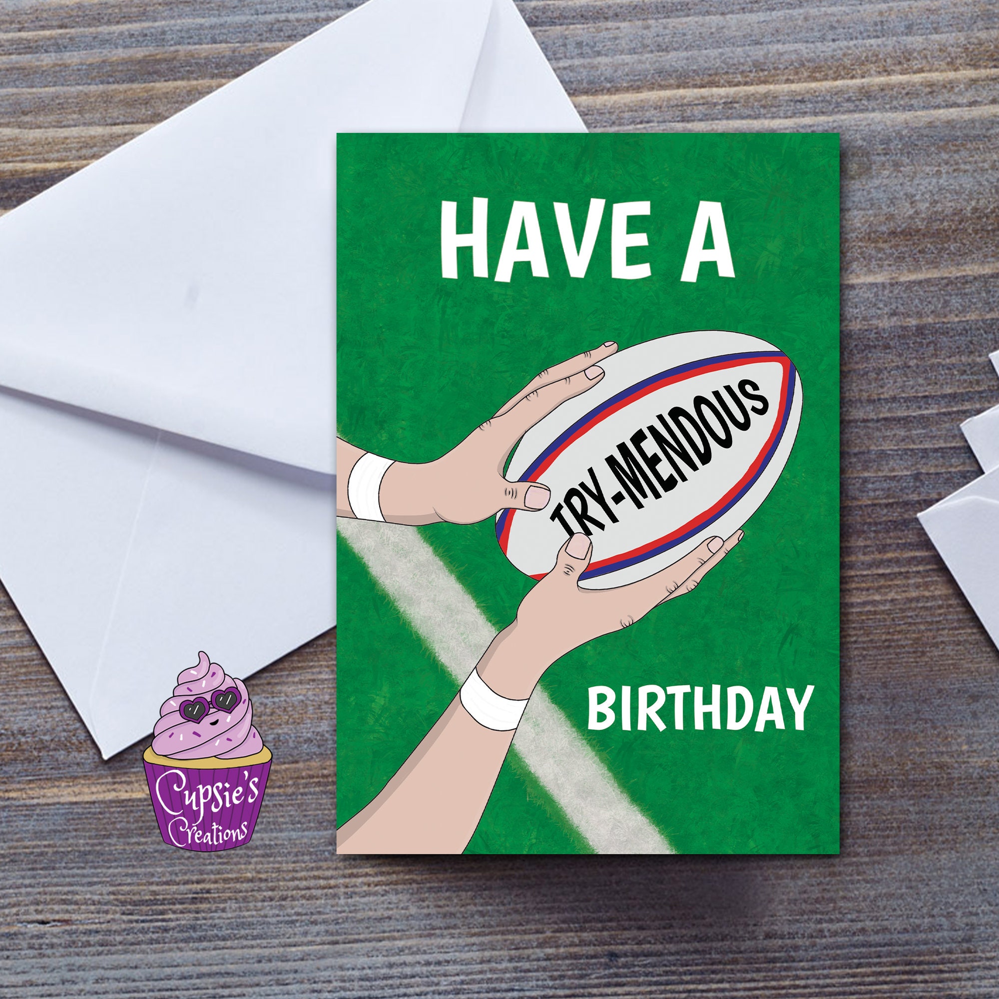 Rugby Happy Birthday Card, Rugby Ball Sports Card, Birthday Card for