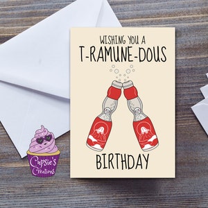 Tarjeta de cumpleaños divertida con la bebida japonesa Ramune, tarjeta de felicitación para amantes de la comida, tarjeta de feliz cumpleaños, para él, para ella, amante de la comida asiática, tamaño pequeño, A6, Reino Unido