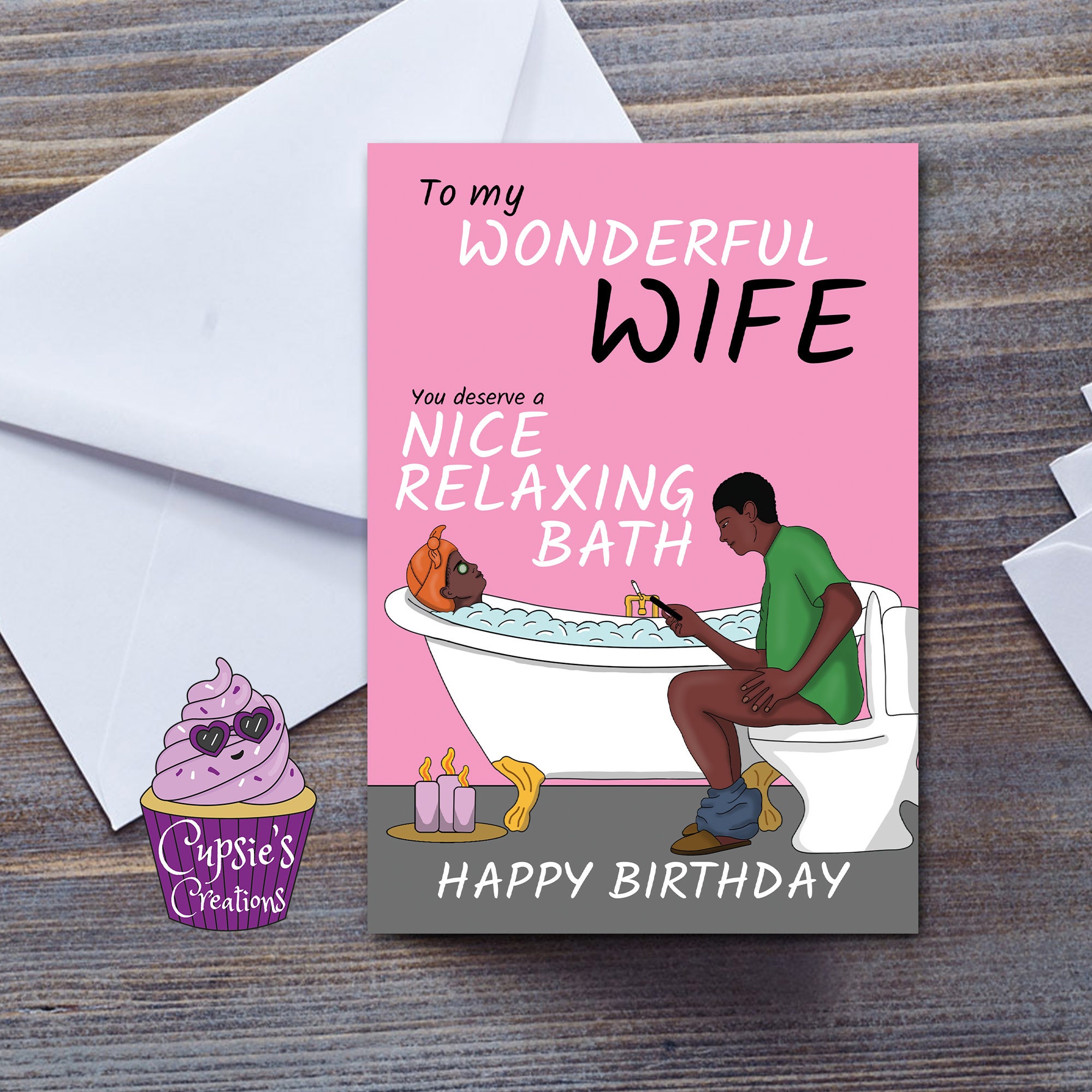Funny Wife Birthday Card UK to My Wonderful Wife Funny Happy Etsy UK