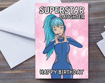 Anime Birthday Card For Daughter | Superstar Daughter | Birthday Gift For Daughter | Cute Card For Girl