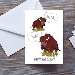 Bison Joke Tarjeta divertida del día del padre para papá / Regalo divertido del padre