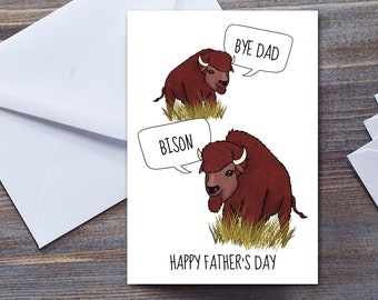 Bison Joke Funny Father's Day Card For Dad | Funny Father Gift