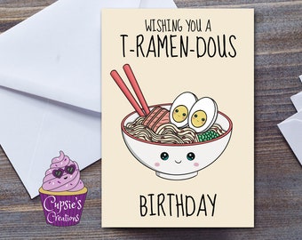 Cute Ramen Birthday Card Tremendous Day - Noodles Card - Cup Noodles - Happy Birthday Card - For Him - For Her - Funny Cards - Large A5 UK