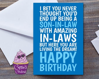 Funny Son-In-Law Birthday Card From The Amazing In-Laws, Large A5 Son-In-Law Card