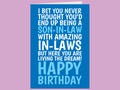 Funny Son-In-Law Birthday Card for Adult Men