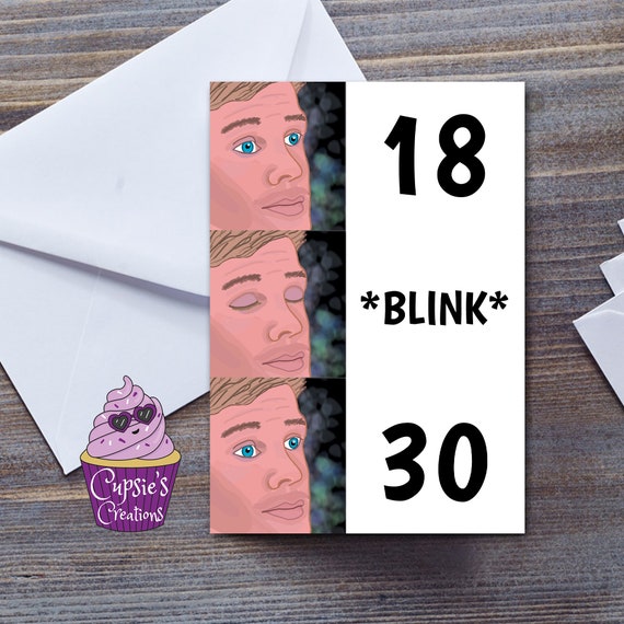 Funny Blink Meme Birthday Card: Milestone 30th/40th/50th/60th