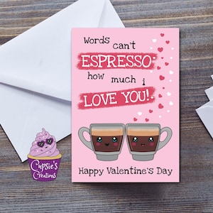 Linda tarjeta de San Valentín: Espresso Tu amor por tu pareja