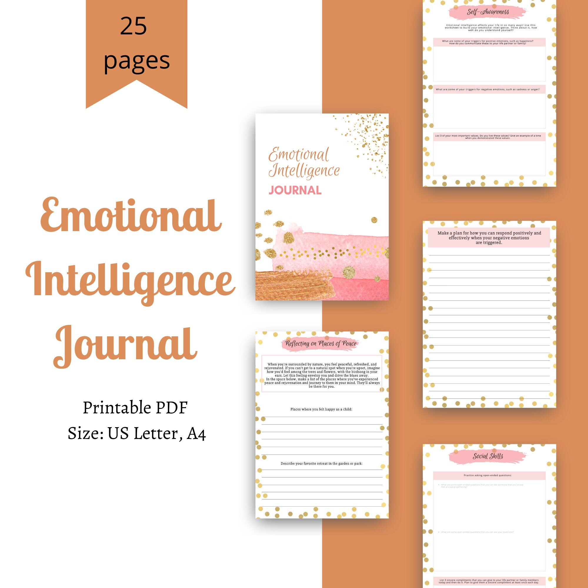Emotional Intelligence Journal Instant PDF Download Sizes: - Etsy