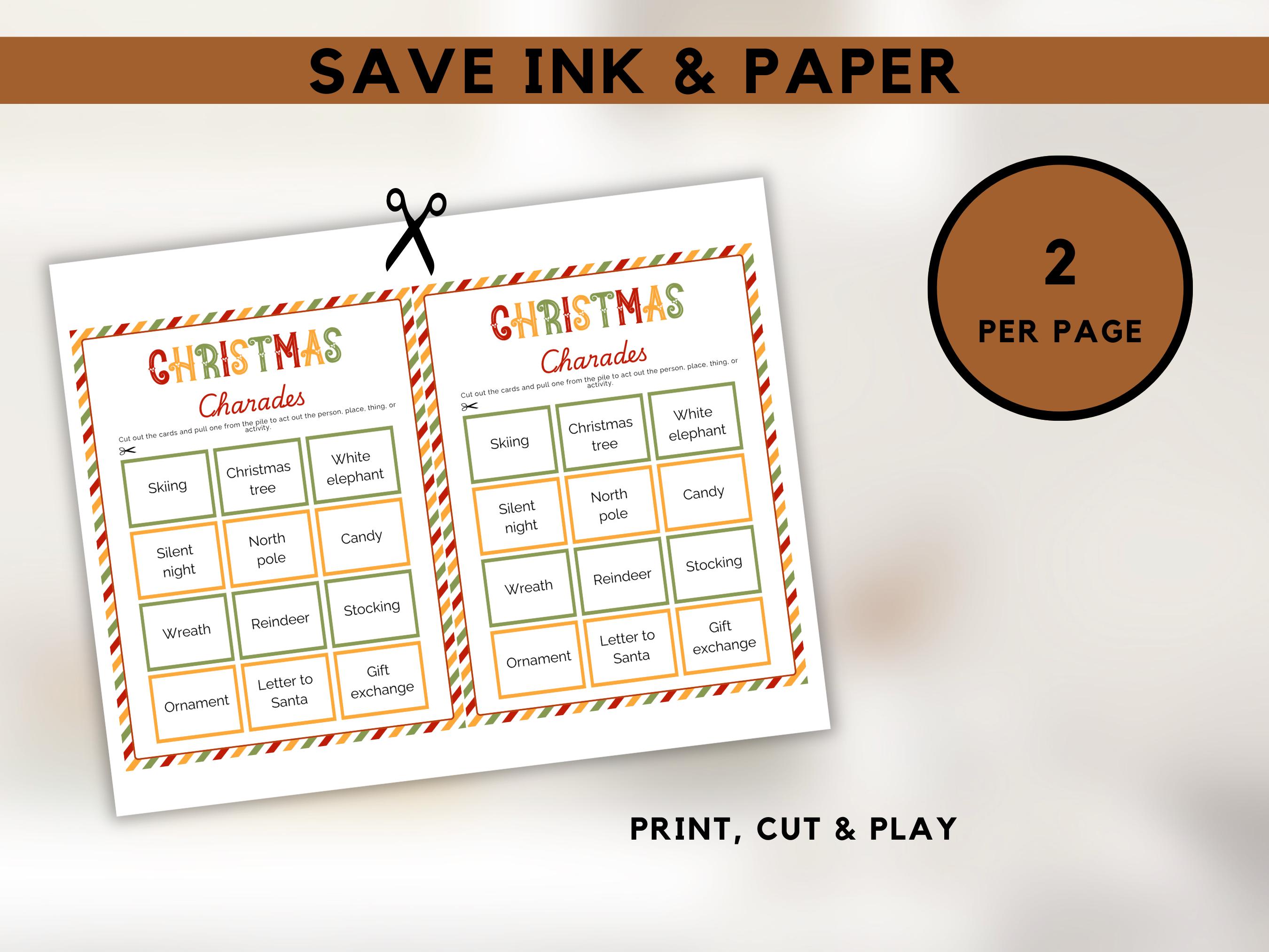 Christmas Charades Game Printable, Fun Guessing Game for Kids and ...