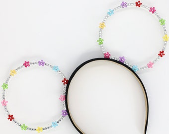 3D Sparkly Flower Garden Mouse Ears