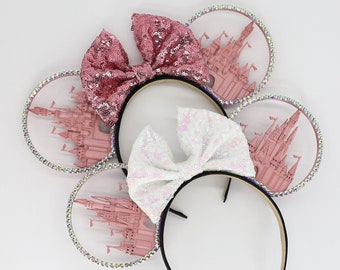 3D ROSE GOLD Castle Mouse Ears