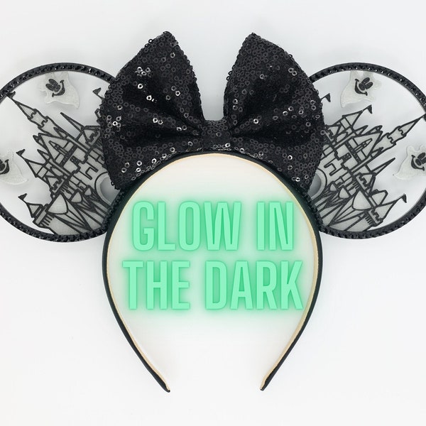 3D Glow DISNEYLAND Sleeping Beauty Castle GHOST Halloween Mouse Ears