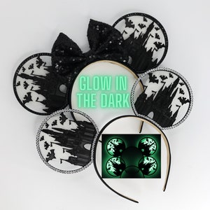 3D GLOW In The Dark Moon Bat Over Castle Mouse Ears