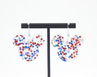PATRIOTIC STARS Magical Mouse Dangle Earrings