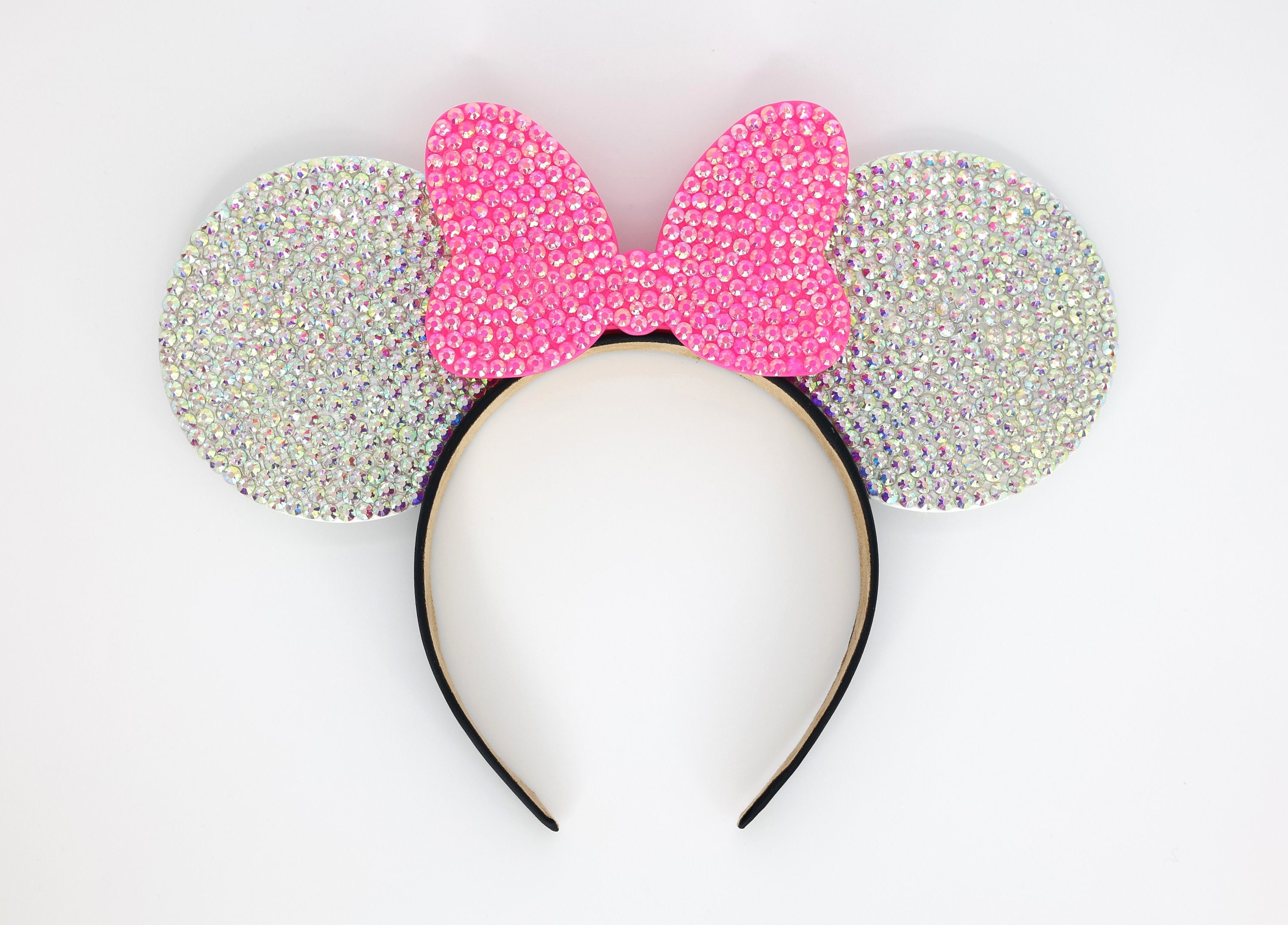3D BARBIE Pink Minnie Bow IRIDESCENT Full Rhinestone Mouse  display picture 2