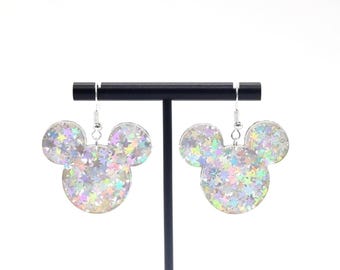 HOLOGRAPHIC STARS Magical Mouse Dangle Earrings
