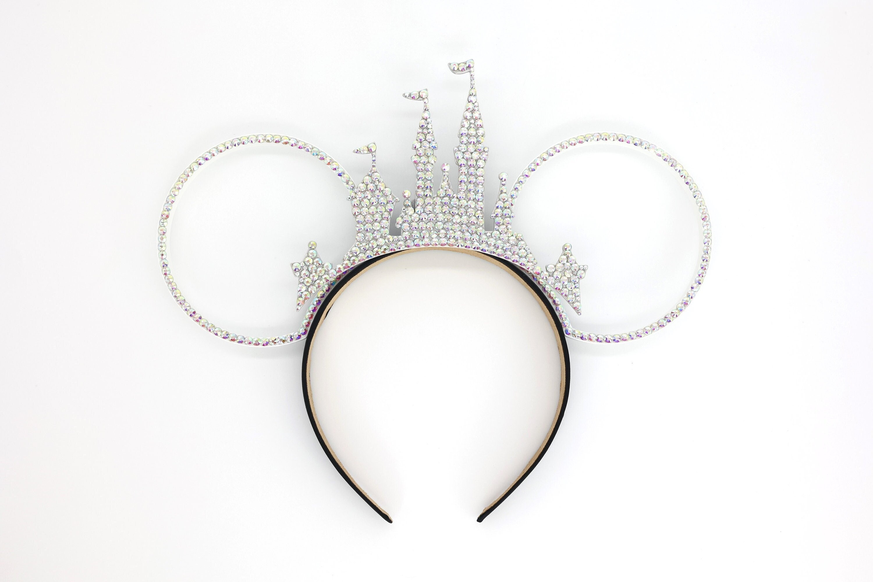 3D Castle Tiara Sparkly IRIDESCENT Rhinestone Mouse Ears