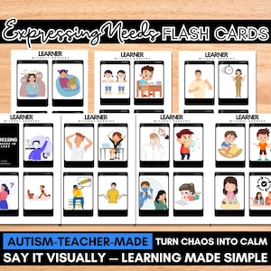 ADHD Autisme Behoeften uiten Flashcards - Non-verbale communicatie - Interactief leren
