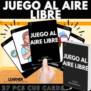JUEGO AL Aire libre/ Herramientas de soporte visual para Autismo, TDAH, Rutina en el aula y en casa Descargas digitales / Spanish cue cards