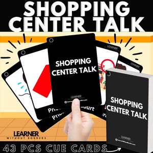 Tarjetas didácticas para charlas en centros comerciales para una comunicación no verbal eficaz / Apoyo para el autismo / TDAH y necesidades especiales / Imprimibles
