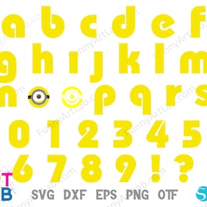 Fan Art License Minions Letters Svg Cricut Minions Shirt Diy SVG Minions Font Otf Minions Svg Letters Minions Birthday Svg Minions Shirt png