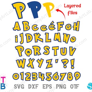 Anime Bundle svg, Anime geschichtete Buchstaben svg Anime Cricut Buchstaben svg, Cartoon Buchstaben svg Cricut, Geburtstagsschriftart, Babyschriftart, Baby-shirt Diy