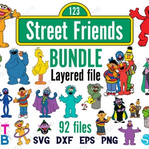 Street Friends Bundle, Fan Art License, Street SVG Cricut Layered, Street PNG, Street Shirt SVG, Street clipart svg, Birthday Baby Shirt Diy