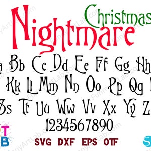 Nightmare Christmas Font, Christmas SVG Letters Cricut, Jack Skellington Christmas Svg Cricut Christmas letters SVG, Christmas Shirt Diy svg