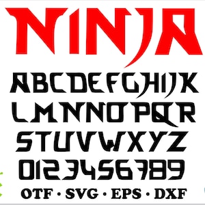 Fuente Ninja OTF, Fuente Ninja SVG Cricut, Fuente Ninja svg, Alfabeto Ninja svg, Archivo SVG de letras Ninja para cricut, Fuente infantil, Fuente bebé svg
